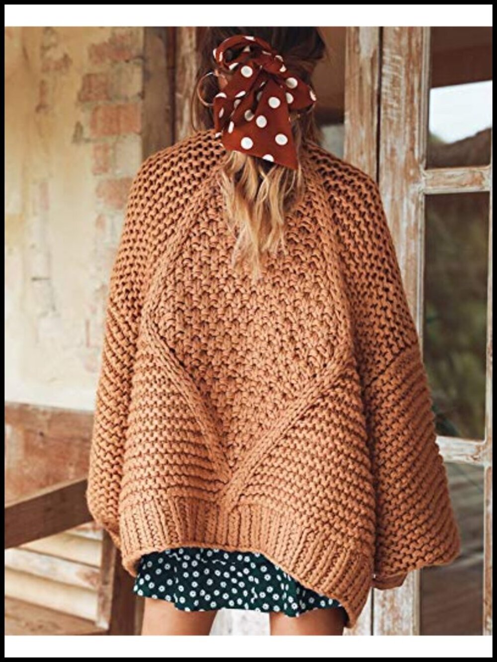 Oversized Chunky Knit Cardigan Long Sleeve Open Front Sweater Coat for Women - Picture 3 of 4